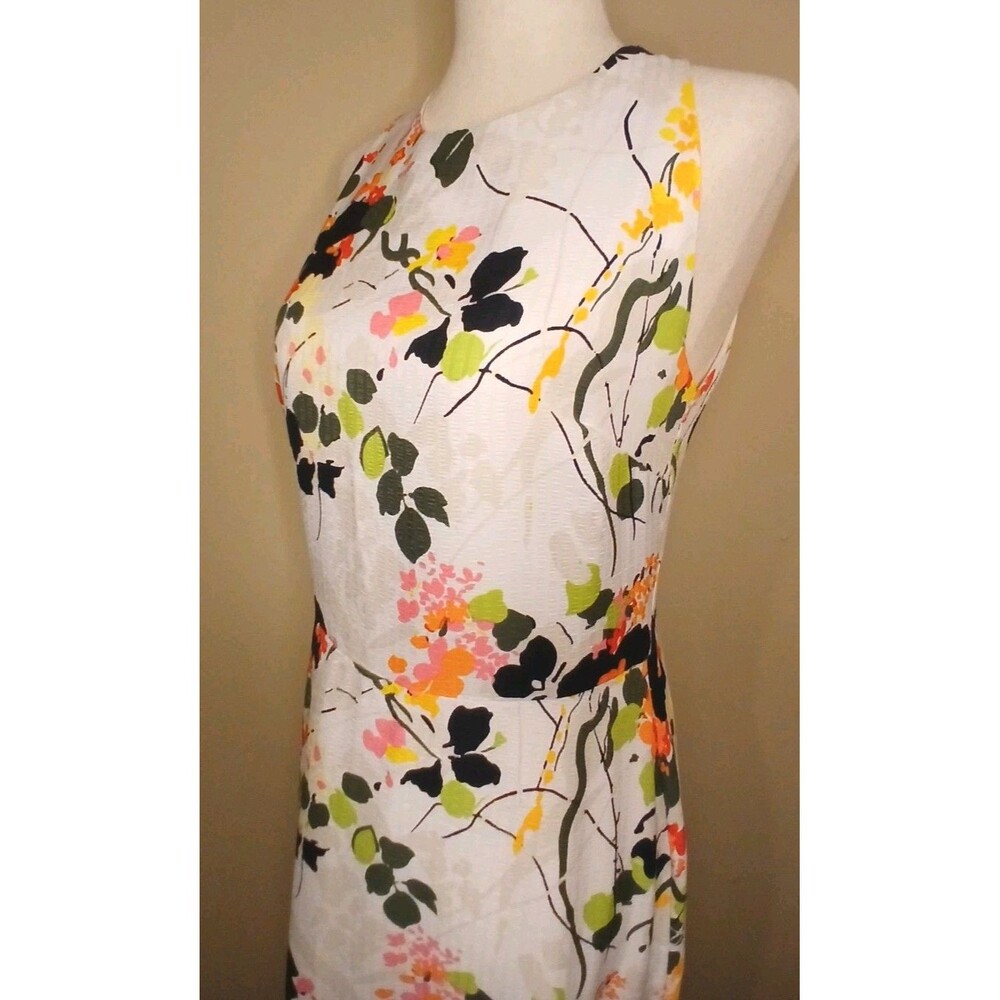 Banana Republic Sz 4 Floral Maxi Dress Sleeveless Pink Green Yellow EUC - Picture 3 of 12